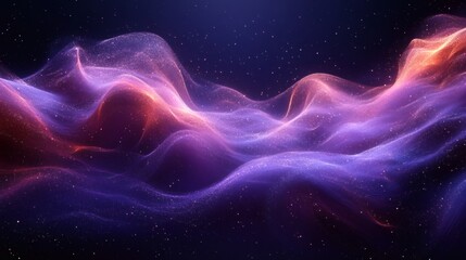 Fototapete - Dark purple black abstract background with a smooth wave flow and grainy noise texture creating a dramatic and textured header design