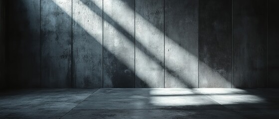 Poster - Dimly lit concrete room with shadows and texture