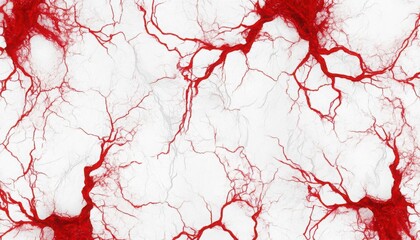 Poster - Abstract design featuring intricate red lines on a white background, perfect for artistic and modern projects. Copy space