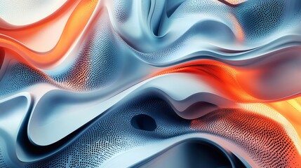 Poster - Dynamic abstract art design 3D elements and smooth gradients featuring intricate patterns and a futuristic color scheme