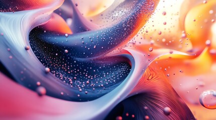 Fototapete - Dynamic abstract art design 3D elements and smooth gradients featuring intricate patterns and a futuristic color scheme