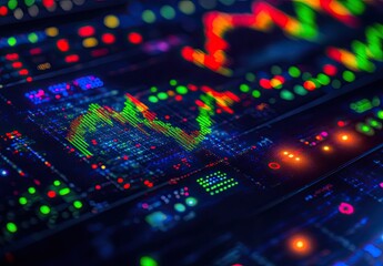 Poster - A graphic concept featuring a  market or forex trading graph, perfect for financial investment, economic trends, business ideas, and design artwork. Abstract finance background