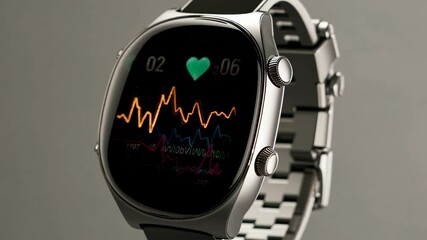 Poster - futuristic health tracker displaying real-time data with advanced hologram features and sleek vfx