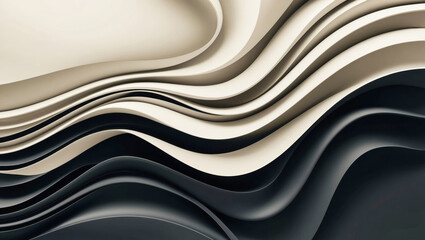 Poster - Elegant abstract three dimensional waving shapes