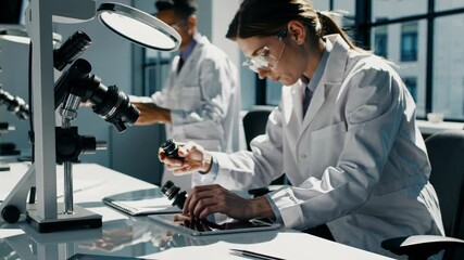 Leinwandbilder - Scientists conduct advanced research in a modern laboratory with cutting-edge equipment