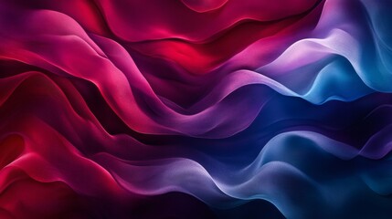 Poster - Elegant combination of deep burgundy icy blue with smooth flowing waves and grainy texture creating a sophisticated and contemporary background