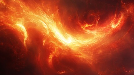 Poster - fiery tendrils of flame swirling intertwining in a powerful dynamic effect with rich shades of red a