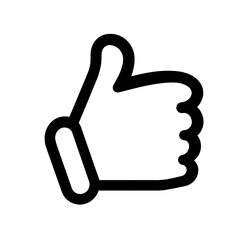 Aufkleber - Thumbs up black line icon isolated on white background