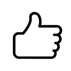 Aufkleber - Thumbs up black line icon isolated on white background