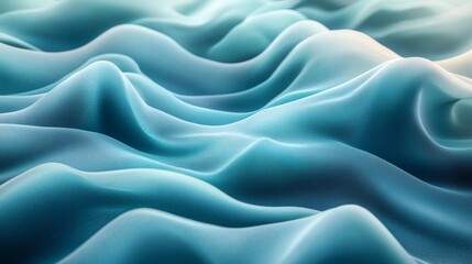 Poster - Flowing abstract waves pastel blue and dark green with a grainy texture and noise effect ideal for a calm and modern header or wallpaper design