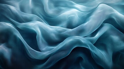 Poster - Flowing dark teal charcoal gray abstract background with a grainy noise texture creating a visually striking and textured wallpaper or header