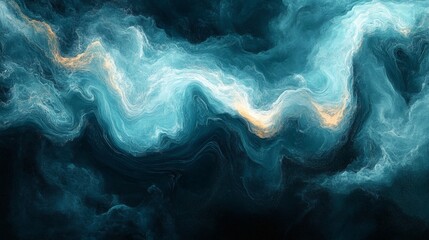 Poster - Flowing dark teal charcoal gray abstract background with a grainy noise texture creating a visually striking and textured wallpaper or header