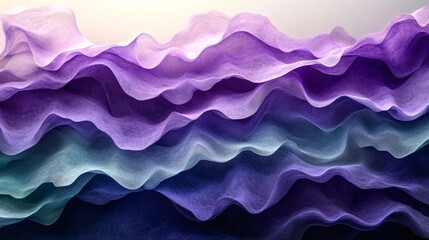 Poster - Flowing waves lavender and midnight green with a grainy texture and noise effect creating an elegant and sophisticated abstract background