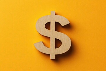 Poster - A close-up image of the American dollar sign with an orange background