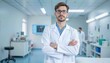 © Worldwide - Confident Male Doctor in Laboratory Coat in Medical Environment