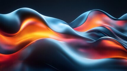 Poster - Futuristic 3D background smooth flowing lines and rich color gradients creating a striking abstract art design with modern aesthetics