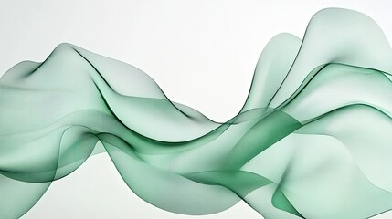 Poster - An abstract background featuring a rich, enveloping deep forest green wave, isolated on a white surface