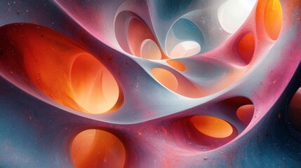 Fototapete - Futuristic abstract art design intricate 3D shapes and rich color gradients creating a visually striking and modern background