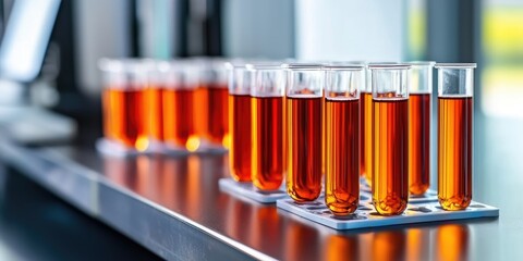 Poster - collaborative microbiology experiment in a laboratory with researchers analyzing bacteria cultures, clean and neutral background