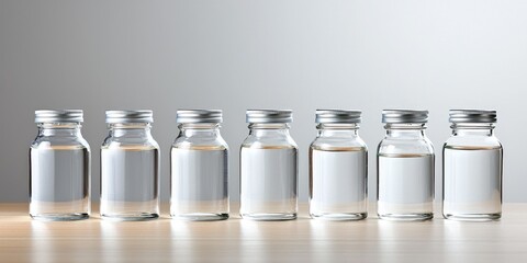 Aufkleber - laboratory environmental testing with a scientist collecting water samples in sterile containers, neutral background