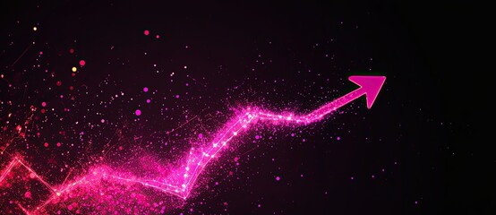 Poster - A vivid magenta graph set against a black background, representing notable business progress