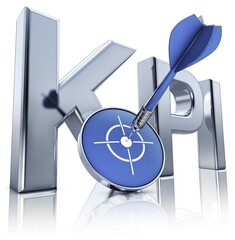 Poster - high resolution 3D rendering of a KPI icon
