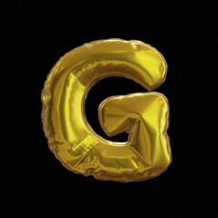 Leinwandbilder - Golden Balloon Letter G, Realistic 3D Rendering on a black background