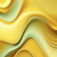  - Dynamic flowing waves in yellow and green with a smooth gradient, AI generated