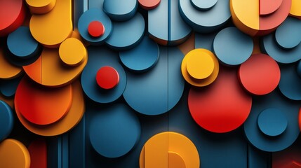 Poster - Modern 3D background abstract geometric shapes and bold colors blending seamlessly into an artistic and visually appealing design