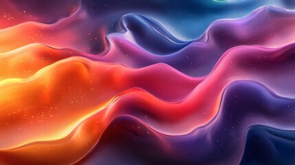 Fototapete - Modern 3D background abstract shapes and gradients blending into a sleek art design with vibrant colors and intricate textures