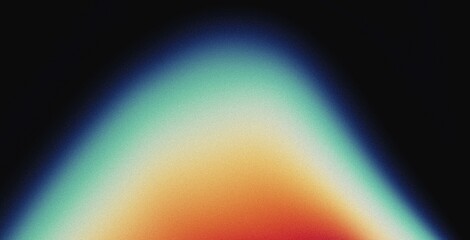 Poster - Vibrant colors flow grainy texture gradient background orange blue white abstract wave music cover banner design