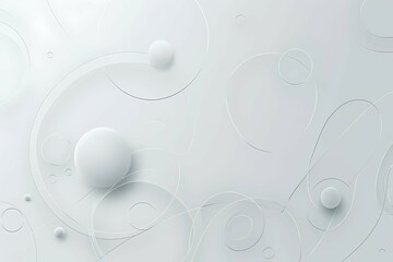 Poster - Clean modern abstract design of monochrome circles and lines with a 3d effect, illustration, AI generated