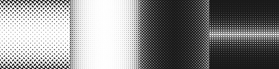 Poster - Abstract geometric halftone pattern set
