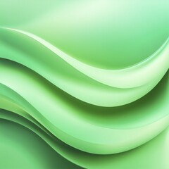 Poster - Abstract image featuring smooth, flowing green waves with a light gradient, AI generated