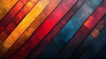 Fototapete - Multicolored diagonal lines streaking across geometric background creating depth with layered intersections and bold contrasting tones