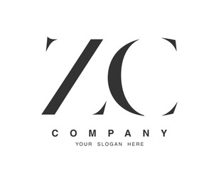 Aufkleber - ZC logo design. Initial letter z and c serif font style. Creative classic company name typography. Trendy logotype or identity.