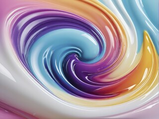 Poster - Bright and vivid swirling abstract art with a mix of blue, purple, and orange hues, AI generated