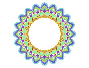 Poster - Bright abstract radial pattern on white background