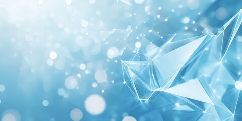 Abstract blue polygonal network with bokeh.
