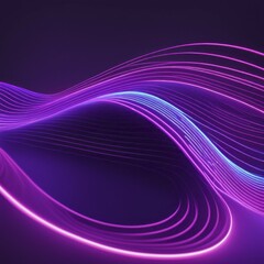 Aufkleber - Wavy neon lines forming an abstract pattern with a vibrant and futuristic look, AI generated