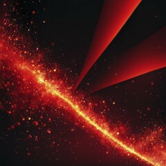 Poster - Dynamic red particles and beams of light creating a cosmic explosion effect, AI generated