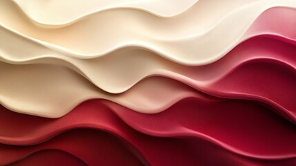 Poster - Rich maroon soft beige abstract waves with a grainy texture and subtle noise effect ideal for a warm and stylish header or wallpaper design