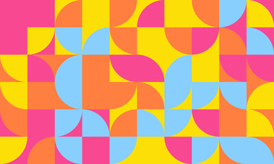 Fototapete - Geometric vector pattern featuring minimal shapes and seamless design. Great for abstract backgrounds, trendy posters, or textile prints. Modern and artistic simplicity.