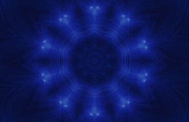 Poster - Dark blue background with abstract glow pattern