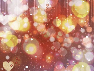 Poster - Heart blurred lights on colorfull background, Background with beautiful pink hearts, Hearts texture background