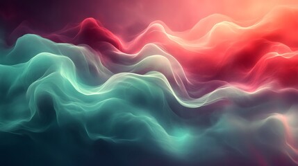 Fototapete - Soft green rich burgundy abstract background with a flowing grainy texture and subtle noise perfect for a sophisticated and dynamic header