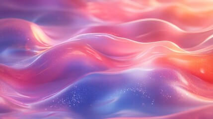 Fototapete - Streams of glowing liquids pastel shades flowing across the scene in powerful arcs creating a soft yet energetic cartoonstyle abstract art background