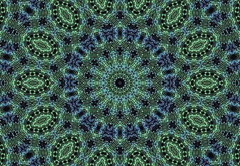 Poster - Black background with abstract color pattern