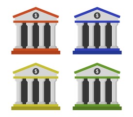 Wall Mural - Bank icon illustrated in vector on white background