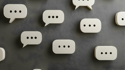 Communication, message bubbles, dark background, online chat